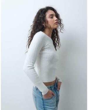 Hollister Jersey De Punto De Ochos Entallado Con Cuello Barco En - Gris