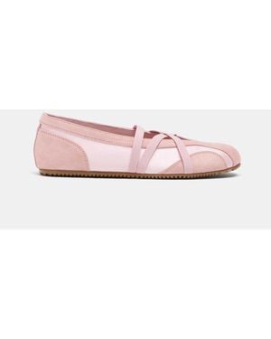 Stradivarius Baskets style ballerines à brides croisées - Rose