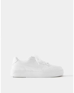 Pull&Bear – e sneaker mit dicker profilsohle - Weiß