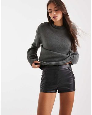 Miss Selfridge Faux Leather Booty Short - Black