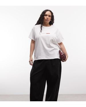 Collusion Plus Xl Balloon Pant With Linen - White