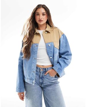 ASOS Denim Hybrid Western Jacket - Blue
