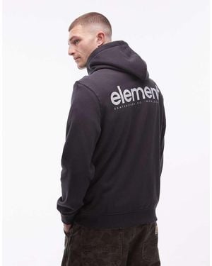 Element Felpa Con Cappuccio Nera Con Stampa Sul Retro - Blu