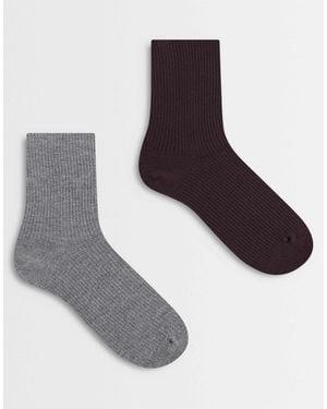 SUI AVA 2 Pack Everyday Rib Socks - Multicolor