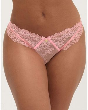 Boux Avenue Elsbeth Lace Briefs Floral Lace High Leg Underwear - Pink