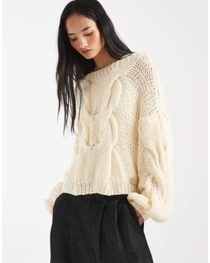 Kiwi & Co – daydream – lockerer, handgestrickter feinstrick-pullover - Natur
