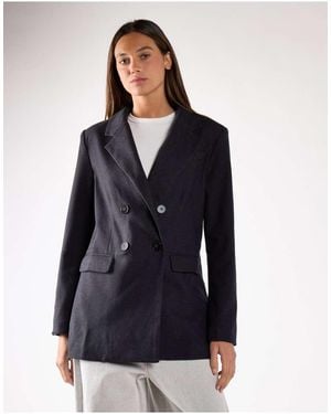 Glamorous Button Detail Blazer - Blue