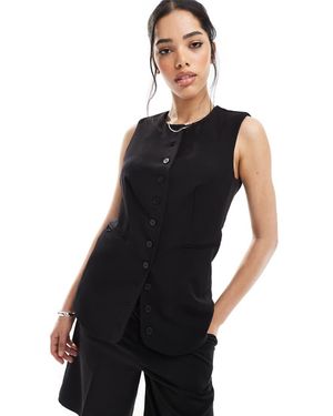 Pieces Gilet Met Lange Pasvorm - Blauw