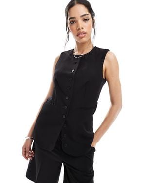 Pieces Longline Waistcoat - Blue