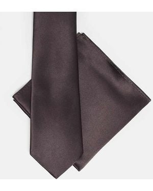 ASOS Cravatta E Fazzoletto Da Taschino Scuro - Viola