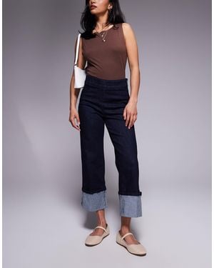 River Island Slim Turn Up Jeans - Blue