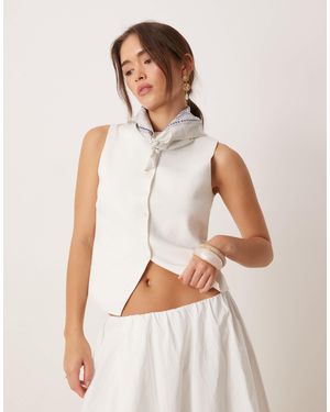 Nobody's Child Fine Gauge Knitted Waistcoat - White