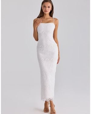 House Of Cb Serenella Broderie Anglaise Lace Midi Dress - White