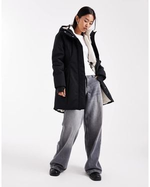 Hollister Parka Larga Con Capucha De - Azul