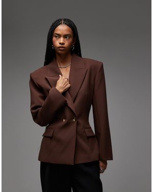 ASOS Double Breasted Cinch Blazer - Gray