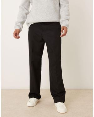 ASOS Smart Wide Leg Trouser With Back Pocket Detail - Black