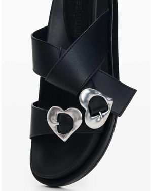 Desigual – heart – plateausandalen - Schwarz