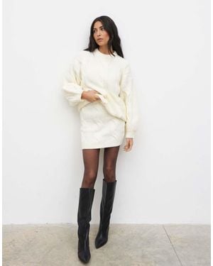 Pretty Lavish Cable Knit Mini Skirt Co-Ord - White