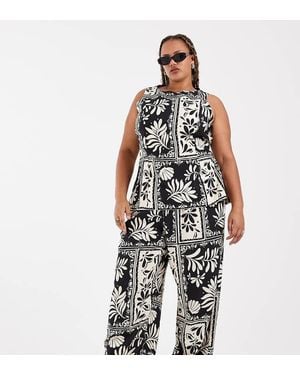 Vero Moda Mid Rise Wide Leg Trousers - Black