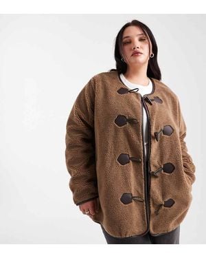 ONLY Teddy Duffle Coat - Brown