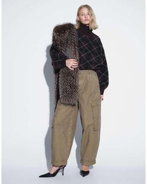 ASOS Roll Hem Cargo Trouser With Eyelet Belt - Brown