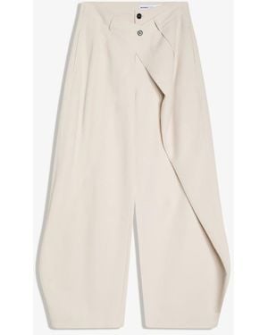 Bershka Barrel Trousers With Pleats - Brown