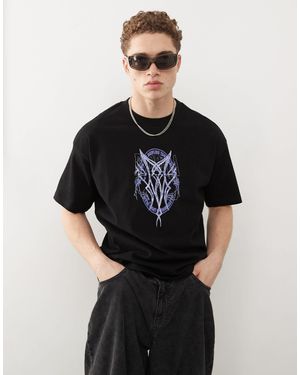 Weekday – great – kastiges t-shirt - Schwarz