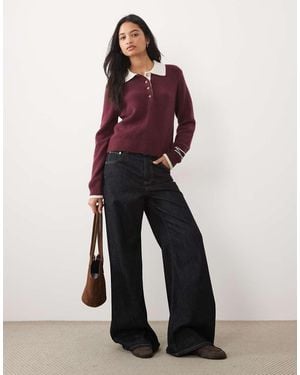 Abercrombie & Fitch V Neck Jumper - Red