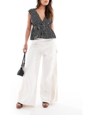 ASOS Flared Jeans With Two-tone Panels - White