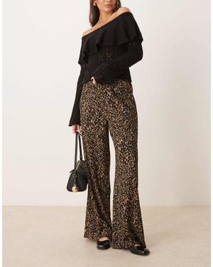 Jdy Wide Leg Textured Pants - Natural
