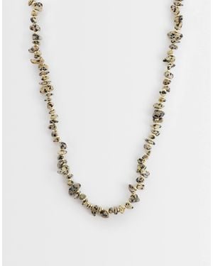 ASOS Necklace With Semi-precious Dalmatian Stones - Metallic