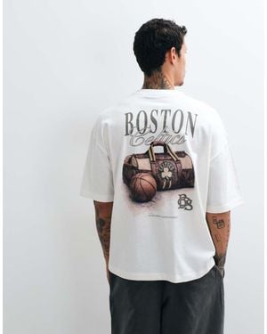 ASOS Oversized T-shirt With Nba Boston Celtics Print - White