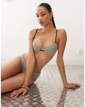 Monki Underwire Bikini Top - Green