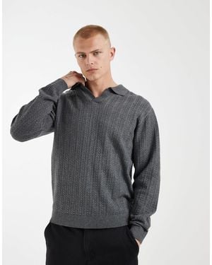 Redefined Rebel Pull en maille à col v - anthracite - Gris