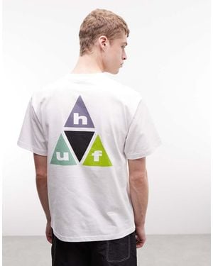 Huf Prism Logo T-Shirt With Back Print - White