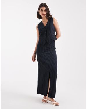 Pieces Tailored Maxi Skirt Co-Ord - Blue