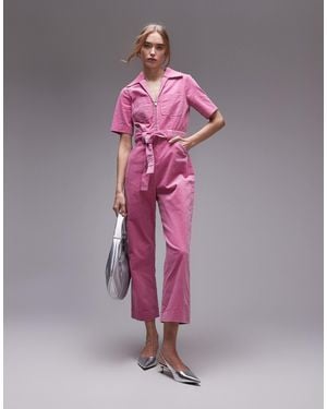 & Other Stories Cord Belted Jumpsuit - Pink