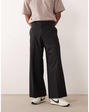 ASOS Smart Loose Leg Trousers - Black