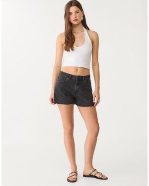 Stradivarius Rhinestone Shorts - Black