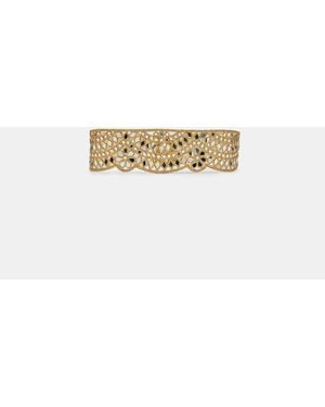 Stradivarius Wavy Mirror Belt - White