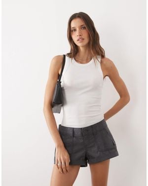 Hollister Utility Low Rise Micro Shorts - White