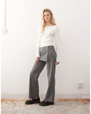 Collusion Side Tie Skirt Trouser - White