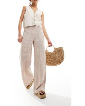 NA-KD Pantalon crocheté - beige - Blanc