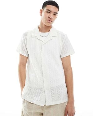 Brave Soul Camicia A Maniche Corte - Bianco