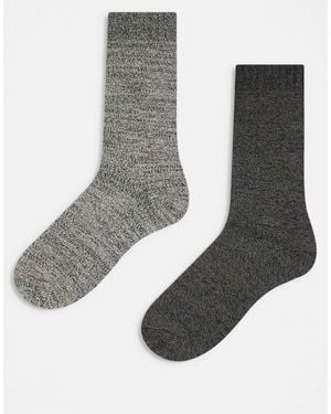 Jack & Jones 2 Pack Chunky Winter Socks - Grey