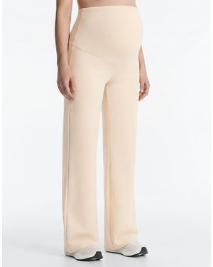 Oysho Maternity Comfortlux Straight-leg Trousers - Natural