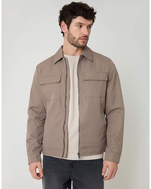 Threadbare Showerproof Lightweight Zip Up Jacket - Brown