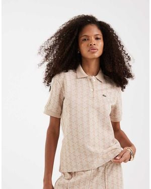 Lacoste Monogram Polo Top - Natural