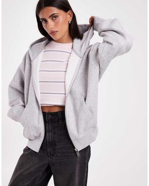 JJXX Boxy Oversized Hoodie Met Rits - Wit