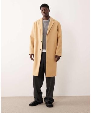 ASOS Wool Look Longline Coat - Natural